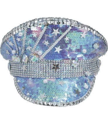 GORRA POLICIA AZUL CON PERLAS